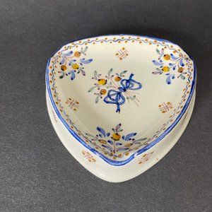 Vintage Carvalhinho Porto Ceramic Triangle Trinket Dish Ashtray Portugal